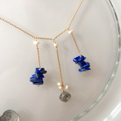 rutile quartz & lapis lazuli (necklace) 第2張的照片