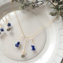 rutile quartz & lapis lazuli (necklace) 第3張的照片