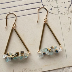 blue&brass earrings 第2張的照片
