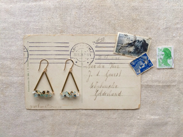 blue&brass earrings 第3張的照片