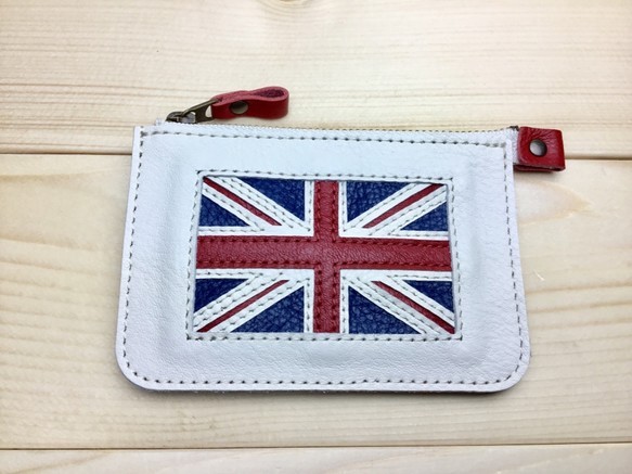 販売終了【イギリス/英国】カラー国旗の牛革おでかけ財布/ユニオンジャック/ポーチ/カード［レターパック発送］ 7枚目の画像