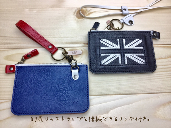 販売終了【イギリス/英国】カラー国旗の牛革おでかけ財布/ユニオンジャック/ポーチ/カード［レターパック発送］ 4枚目の画像