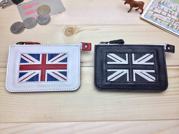 販売終了【イギリス/英国】カラー国旗の牛革おでかけ財布/ユニオンジャック/ポーチ/カード［レターパック発送］ 6枚目の画像