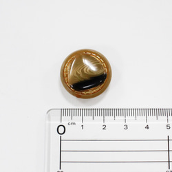 ストーン柄のアンティーク風ボタン6個セット（ブラウン、24mm） 2枚目の画像