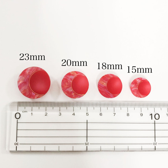 【送料無料】No.188/レッドボタン（18mm） 3枚目の画像