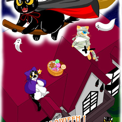黒ねこカンちゃんイラスト（展示） 3枚目の画像