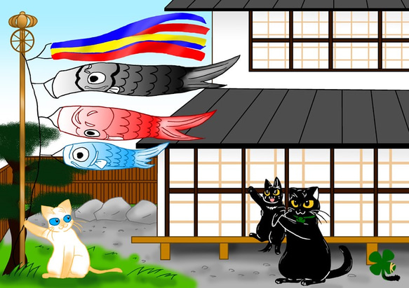黒ねこカンちゃんイラスト（展示） 5枚目の画像