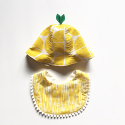 嬰兒禮品套裝 Leaf Hat &amp; OC Bib Kiiro 第1張的照片