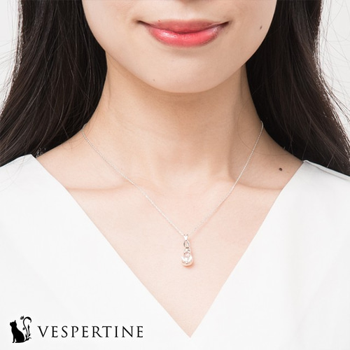 うさぎネックレス：ピンクの天然石：シルバーアクセサリー：彼女、女性