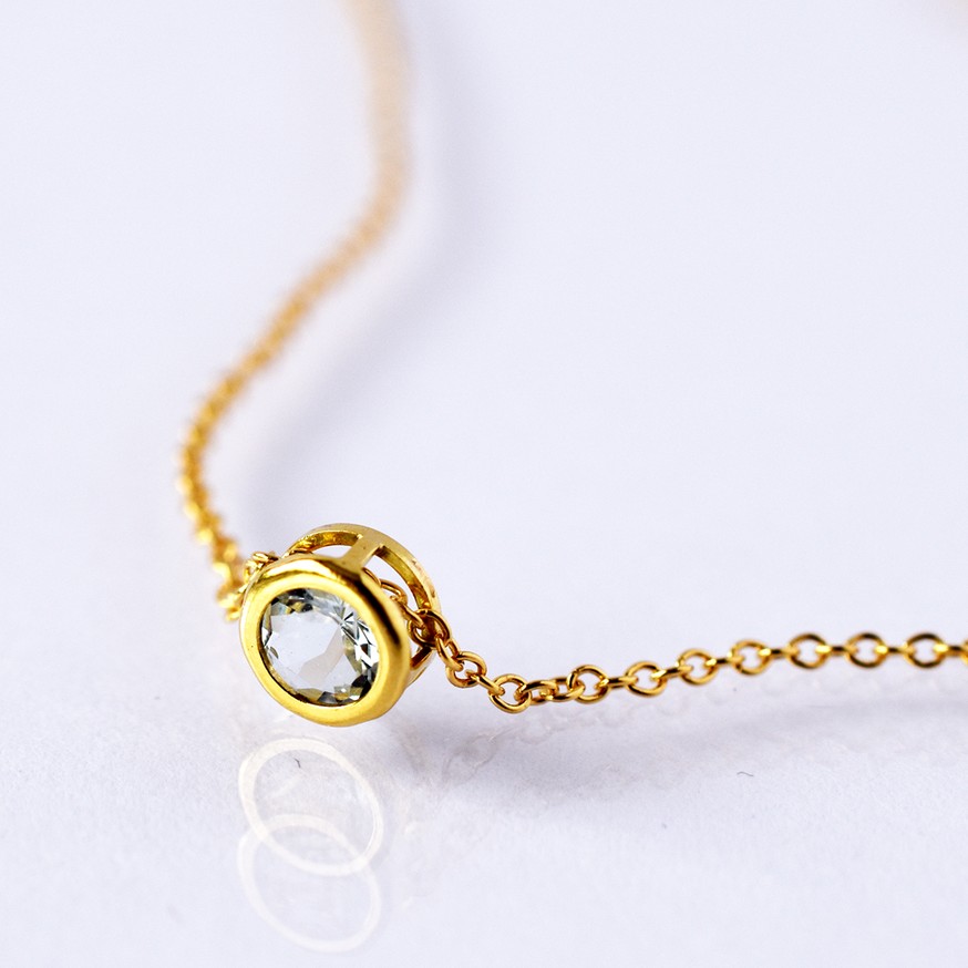 アクアマリン：シンプルな一粒ネックレス：天然石の透明感：おしゃれ、大人可愛い、普段使い◎：青、水、ゴールド色【送料無料】