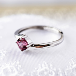マラヤガーネット指輪、リング：ピンク色の透明感：大人可愛い：シルバー：Creema限定【送料無料】 1枚目の画像