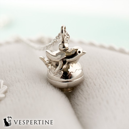 ペンギンとカキ氷のネックレス：動物モチーフ：シルバーアクセサリー