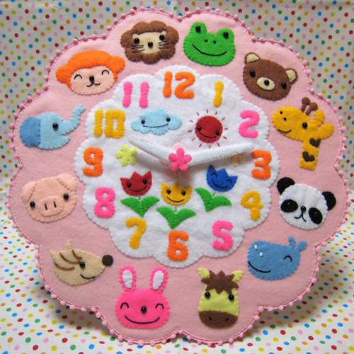 型紙＆レシピ・作り方】P.時計のお勉強「動物さんの仲間たち