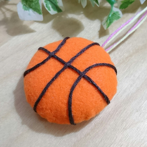 16-A.【型紙＆作り方】バスケットボールのお守り マスコット 型紙 型紙