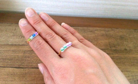 colorful cube ring  オーダーメイド 2枚目の画像