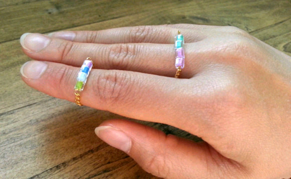 colorful cube ring  オーダーメイド 3枚目の画像