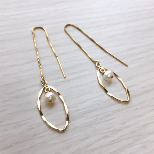 琥珀様専用◇アイオライトサンストーン フープピアス✧14kgf