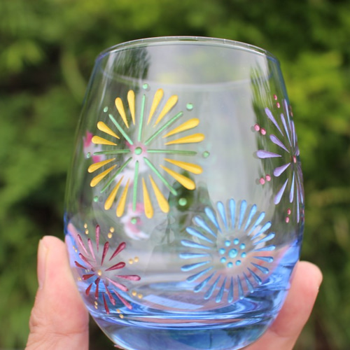 金魚と花火のグラス グラス ZION GLASS ART 通販 9932140