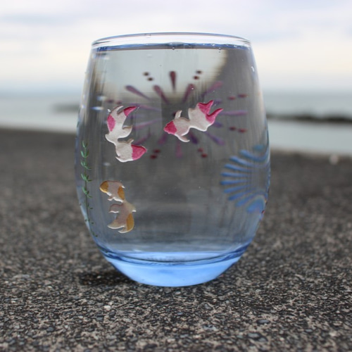 金魚と花火のグラス グラス ZION GLASS ART 通販 9932140