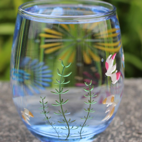 金魚と花火のグラス グラス ZION GLASS ART 通販 9932140