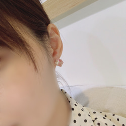 櫻粉/潘朵拉樹脂寶石耳環/可改夾式 第3張的照片