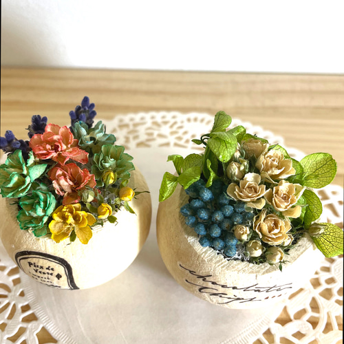 ベルカップアレンジ 2個セット ドライフラワー aracan 通販｜Creema 