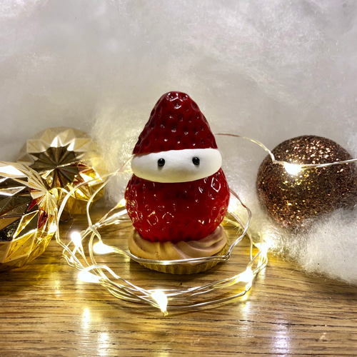 David/クリスマスオーナメント樹脂粘土いちごになりたいくりすます