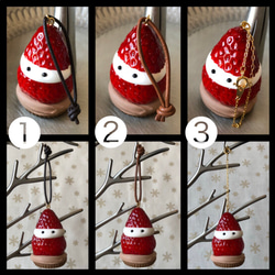 Frantz/クリスマスオーナメント樹脂粘土いちごになりたいくりすますmarshmallowpicnicいちごサンタ 3枚目の画像