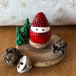 Xmas/クリスマスオーナメント樹脂粘土いちごになりたいくりすますmarshmallowpicnicいちごサンタクロース 4枚目の画像