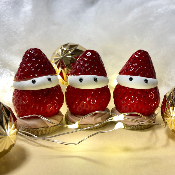 クリスマスオーナメント3点セット いちごになりたいくりすます