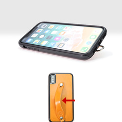 “2in1 シンプルグリップケース” 10色 iPhone SE3 TPU 栃木レザー 本革 シンプル リッキーズ 4枚目の画像