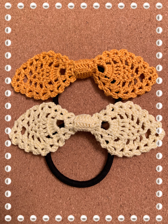 レース編み＊リボンヘアゴム ヘアゴム じんたん 通販 7598930｜Creema