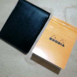 黒ヌメ革のRHODIA n11専用カバー 1枚目の画像