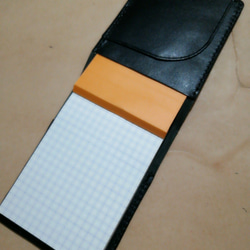 黒ヌメ革のRHODIA n11専用カバー 4枚目の画像