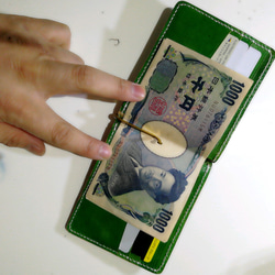 [免運費] 手工染色鞣製皮革錢夾帶零錢包 第9張的照片