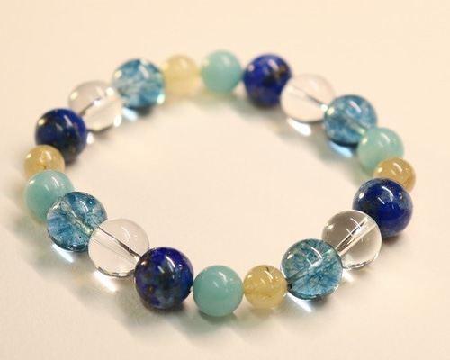 希望勇気＊ クラックブルートパーズとラピスラズリとゴールドルチル