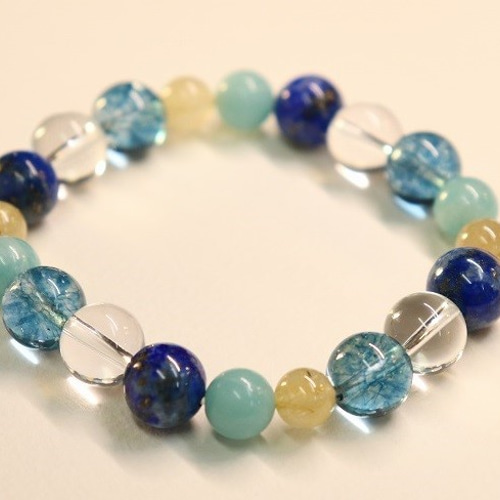 希望勇気＊ クラックブルートパーズとラピスラズリとゴールドルチル