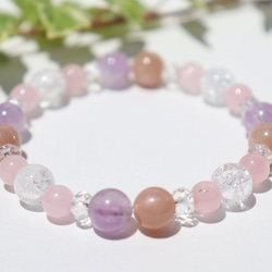 華＊ オレンジムーンストーンとラベンダーアメジストとローズクォーツ