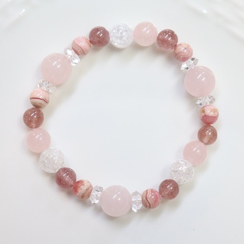 【天然石】インカローズ (ロードクロサイト)ブレスレット 10㎜ 綺麗なピンク色 天然石】インカローズ (ロードクロサイト)ブレスレット 10㎜ 綺麗な