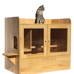 ⑰★キャットハウス?ベッド?★２段ベッド★無垢★猫ちゃんに★無垢材★手作り 0_c5b332eecd7d95980e85c0d2d3f1