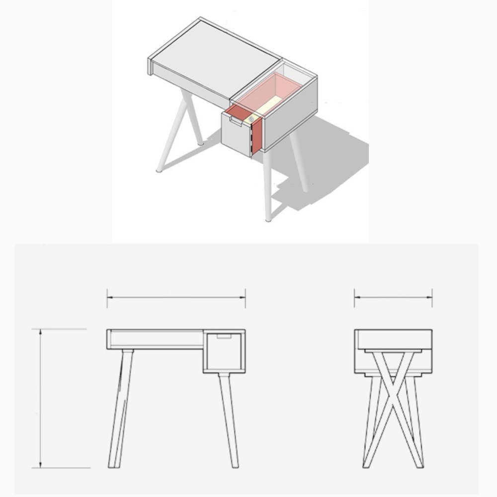オーダーメイド 職人手作り デスク ドレッサー テーブル 化粧 机 テレワーク 家具 天然木 木目 無垢材 LR2018