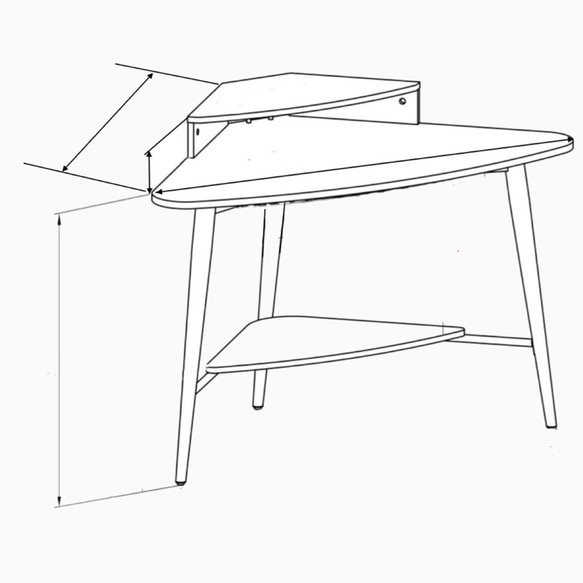 オーダーメイド 職人手作り テーブル コーナーデスク 机 デッドスペース 家具 無垢材 木目 木工 天然木 LR2018 1枚目の画像