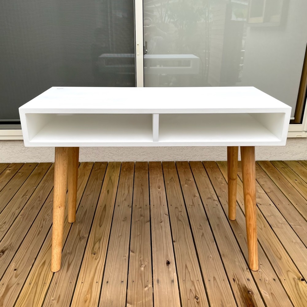 オーダーメイド 職人手作り パソコンデスク デスク テーブル 学習机 北欧モダン 白家具 無垢材 天然木 LR2018