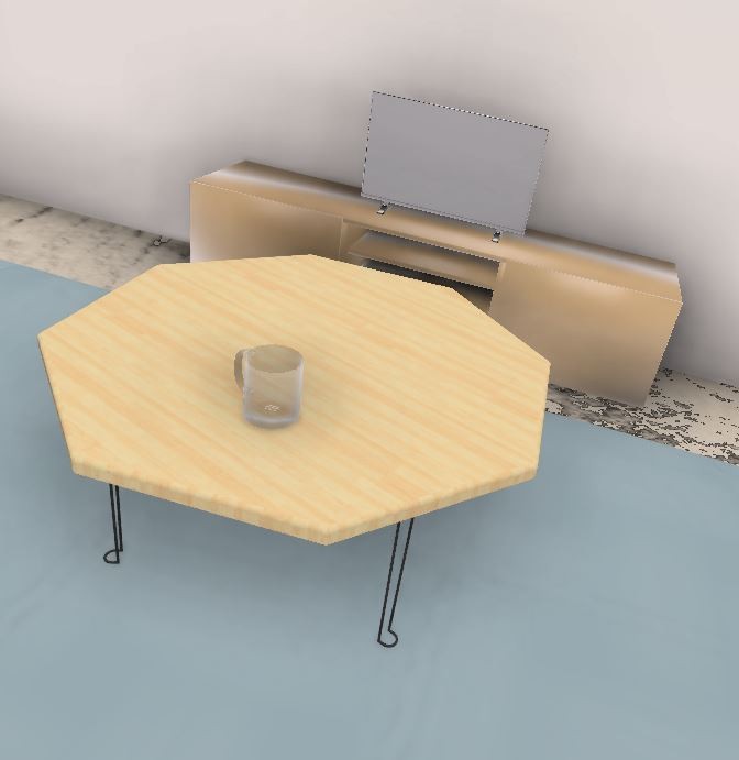 オーダーメイド 職人手作り ローテーブル 折りたたみ 八角形 カフェ風 天然木 木目 収納 家具 座卓 サイズオーダー可