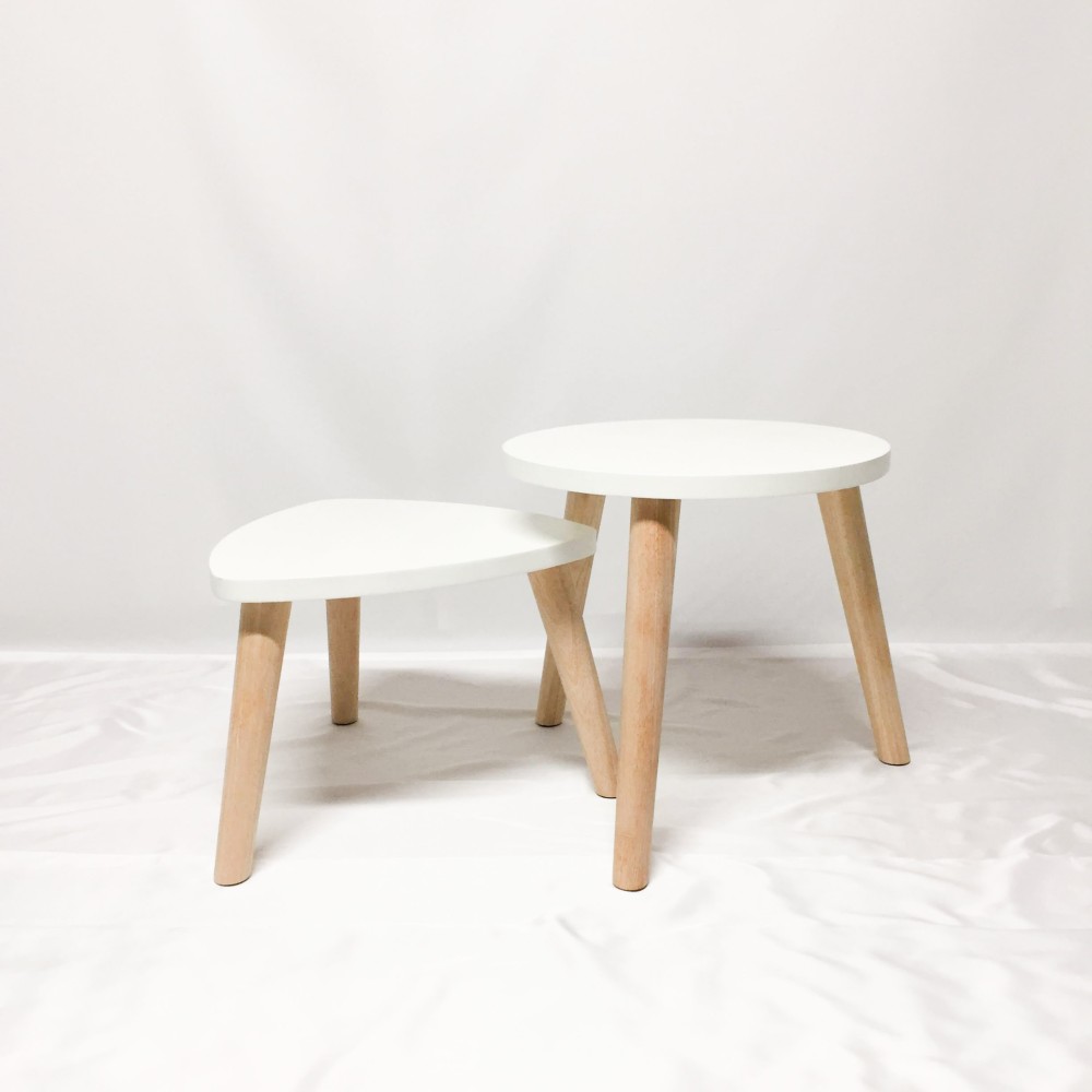 オーダーメイド 職人手作り セットテーブル コーヒーテーブル 北欧モダン シンプル 白家具 モノトーン LR2018