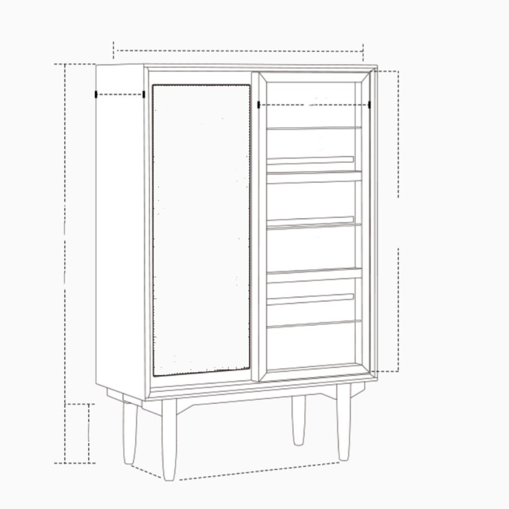 サイズ、デザインオーダー可！バッタン3枚扉キャビネット