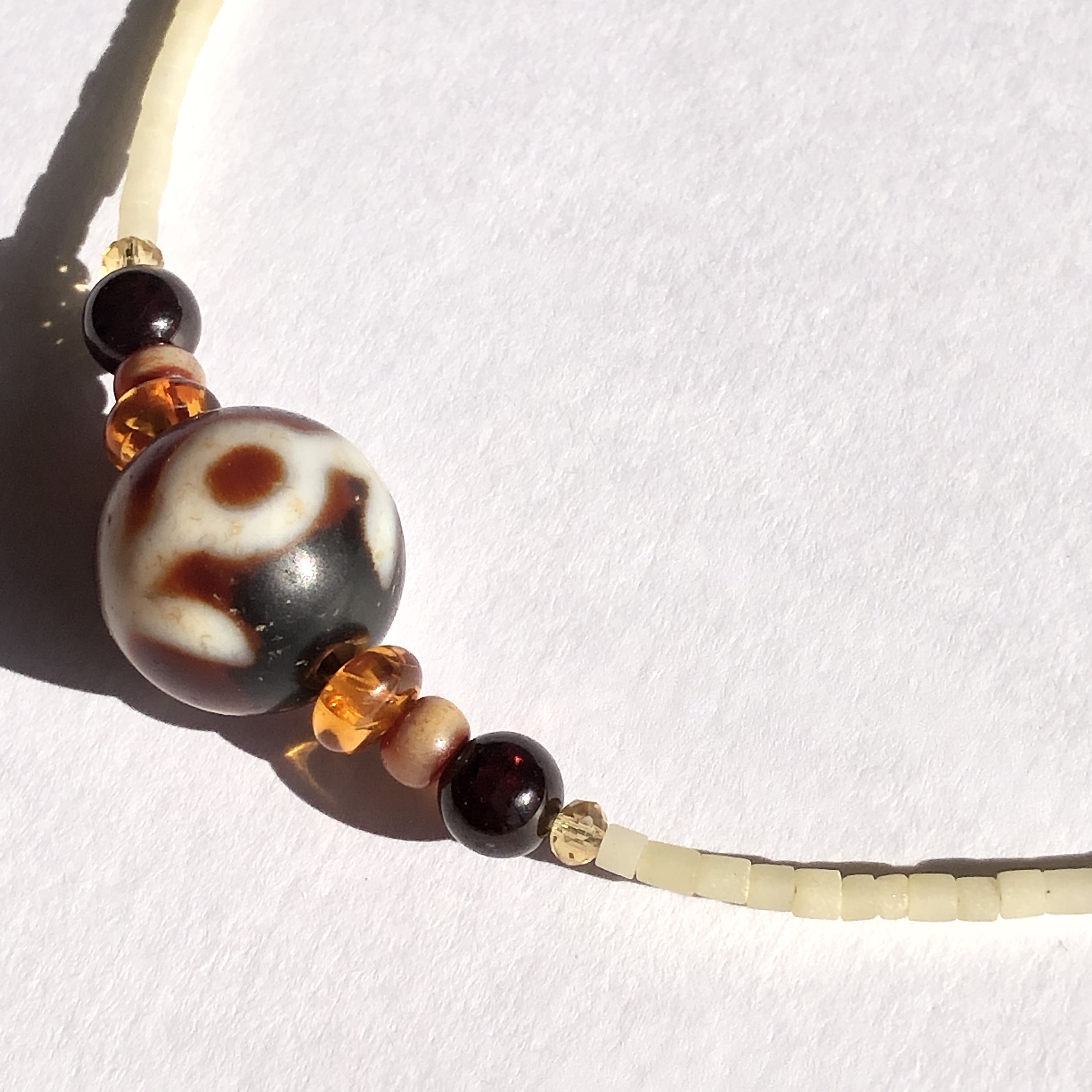 大人天珠&翡翠☆天珠ネックレス