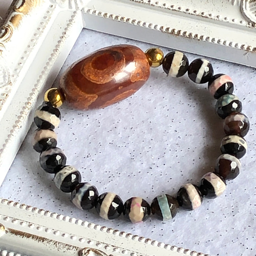 もんちゃん様専用瑪瑙 如意蓮花天珠 9-4 もんちゃん様専用瑪瑙