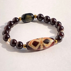 金剛杵天珠&不動明王&ガーネット☆天珠ブレスレット ブレスレット