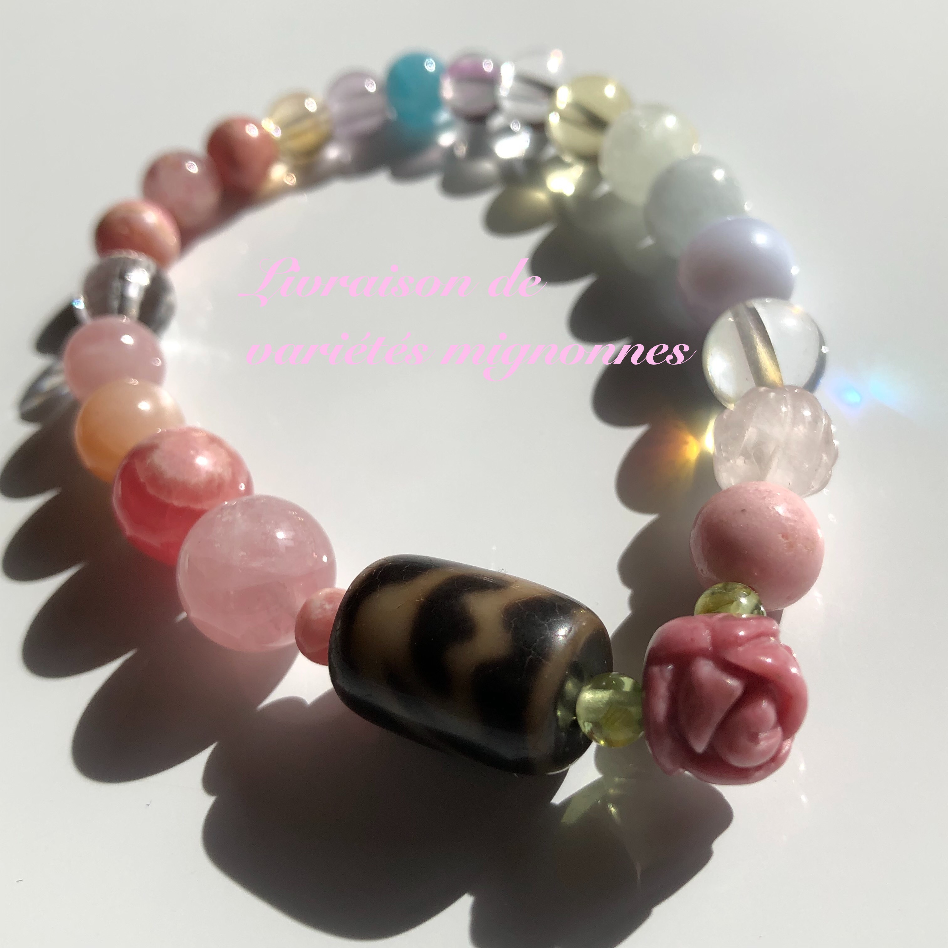 自分らしく生きる☆水蓮花天珠&インカローズ&などなど☆天珠ブレスレット